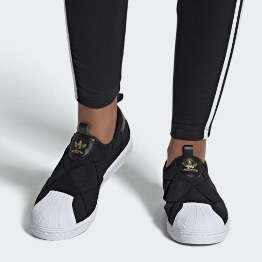 Adidas Superstar Black Slip on Sneakers size 9
